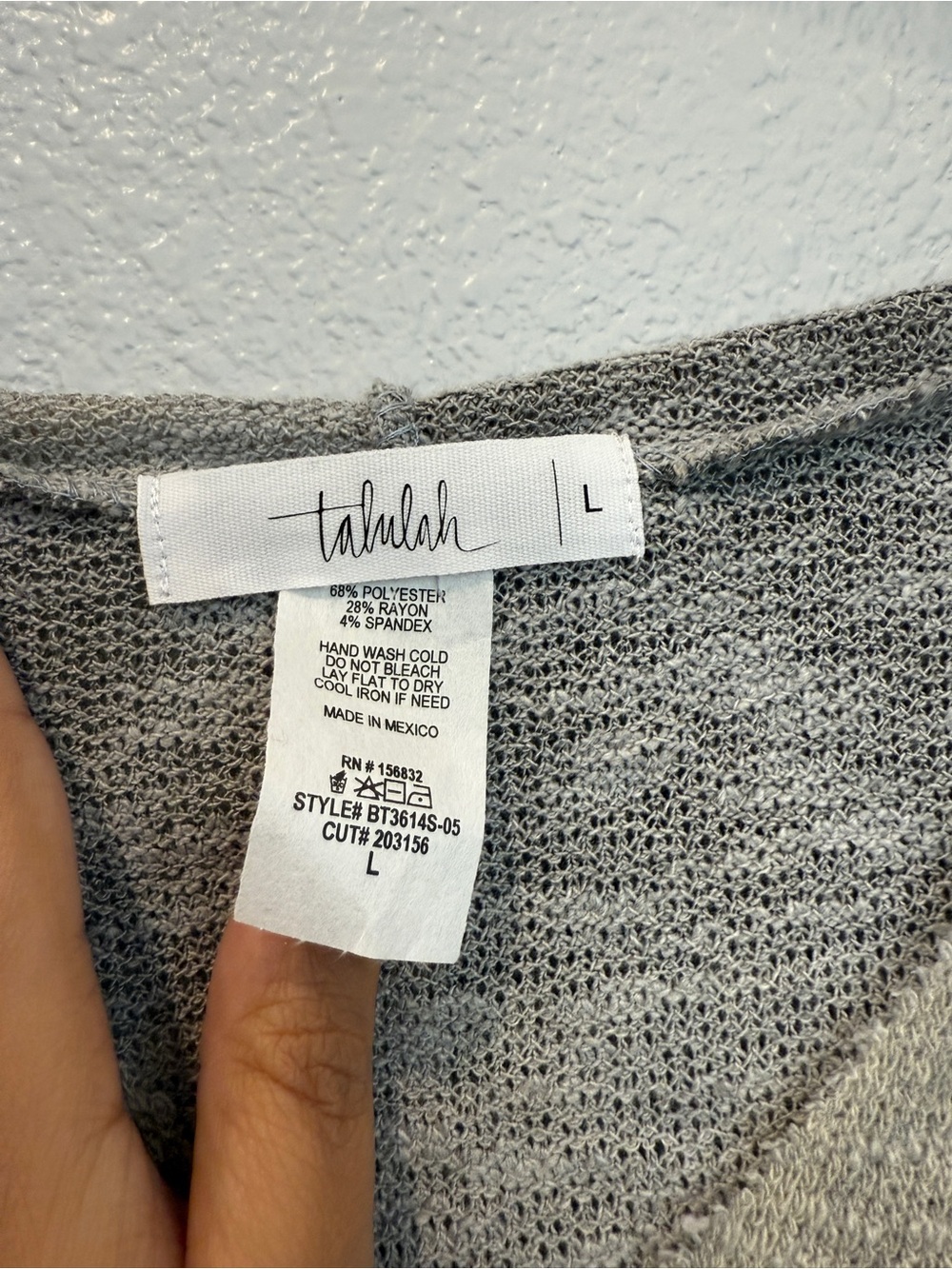 Talulah Women’s Grey Striped Lightweight Hoodie With Kangaroo Pocket Large - Picture 5 of 9